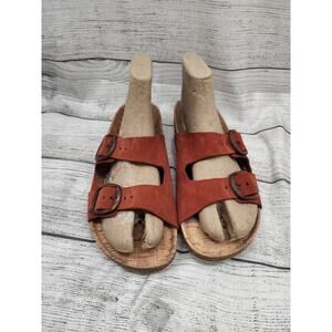 Yokono Leather Double Buckle Strap Sandals Red Natural Spain Women's 9.5 Shoes